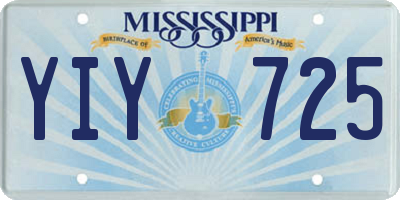 MS license plate YIY725