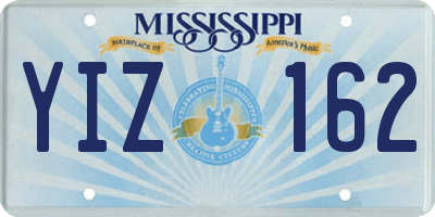 MS license plate YIZ162