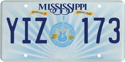 MS license plate YIZ173