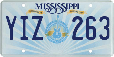 MS license plate YIZ263