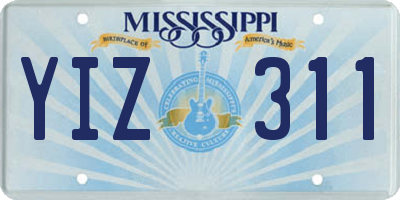MS license plate YIZ311