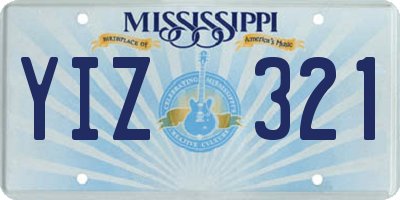 MS license plate YIZ321