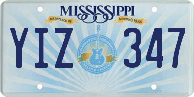 MS license plate YIZ347