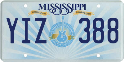 MS license plate YIZ388