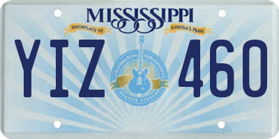 MS license plate YIZ460