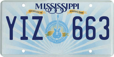 MS license plate YIZ663