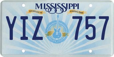MS license plate YIZ757