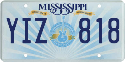 MS license plate YIZ818