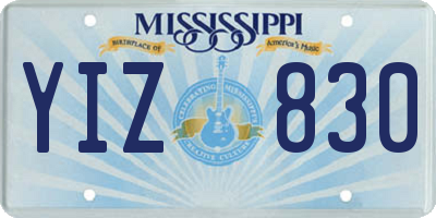 MS license plate YIZ830