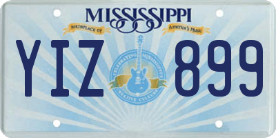 MS license plate YIZ899