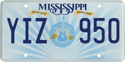 MS license plate YIZ950