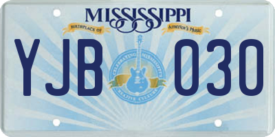 MS license plate YJB030