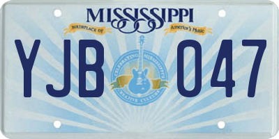 MS license plate YJB047