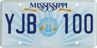 MS license plate YJB100