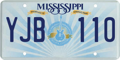 MS license plate YJB110