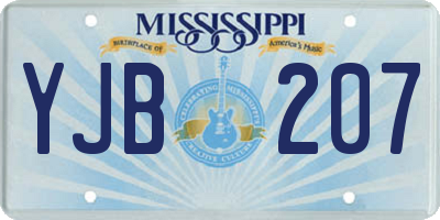 MS license plate YJB207