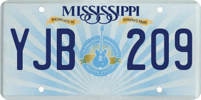 MS license plate YJB209