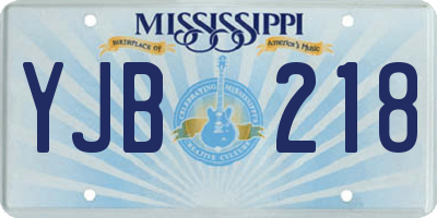 MS license plate YJB218