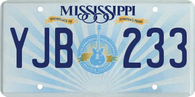 MS license plate YJB233