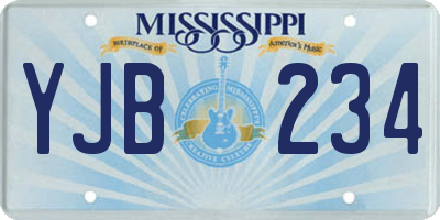 MS license plate YJB234