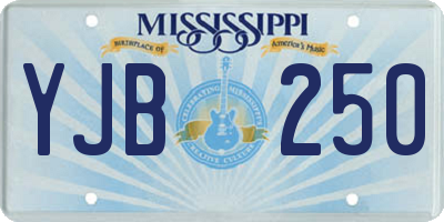 MS license plate YJB250