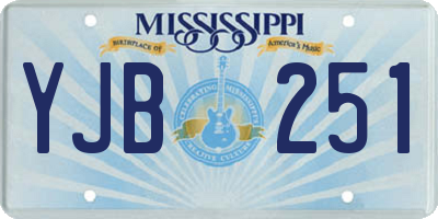 MS license plate YJB251