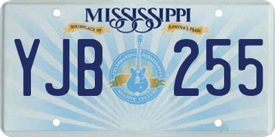 MS license plate YJB255