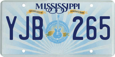 MS license plate YJB265