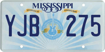 MS license plate YJB275