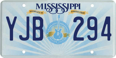 MS license plate YJB294