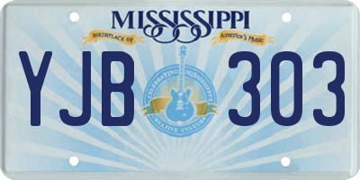 MS license plate YJB303