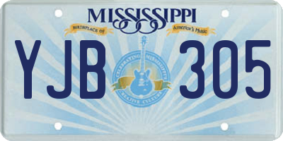 MS license plate YJB305