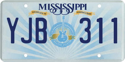 MS license plate YJB311