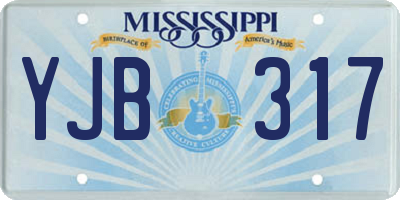 MS license plate YJB317