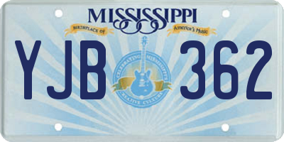 MS license plate YJB362