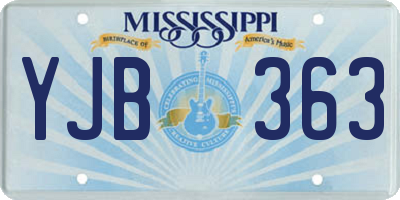 MS license plate YJB363