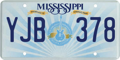 MS license plate YJB378