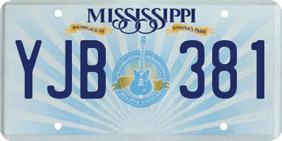 MS license plate YJB381