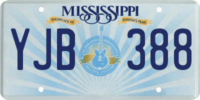 MS license plate YJB388