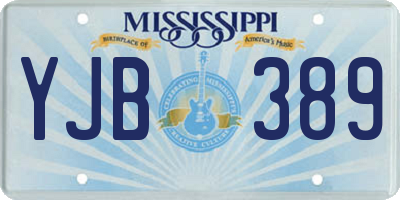 MS license plate YJB389