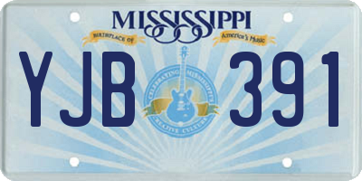 MS license plate YJB391