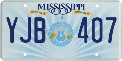 MS license plate YJB407