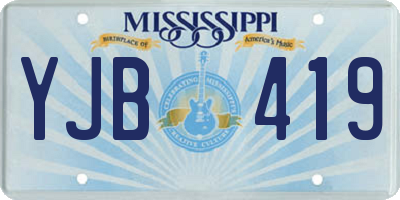 MS license plate YJB419