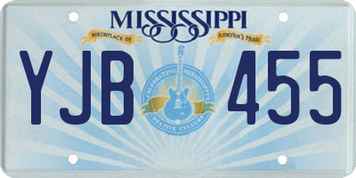 MS license plate YJB455