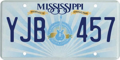 MS license plate YJB457