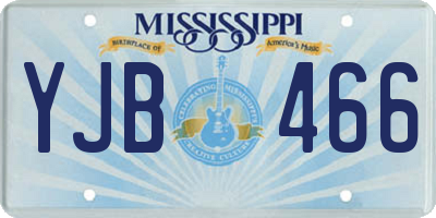 MS license plate YJB466
