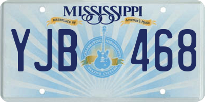 MS license plate YJB468