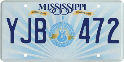 MS license plate YJB472