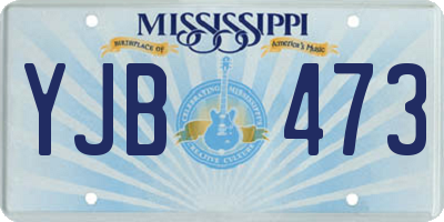 MS license plate YJB473
