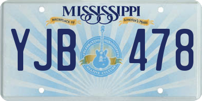 MS license plate YJB478